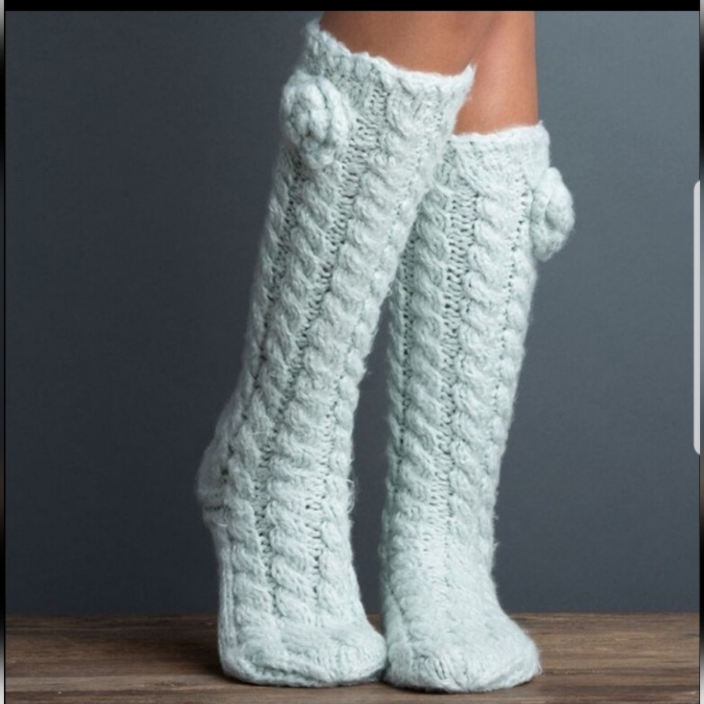 Lemon Mukluk Knit Socks